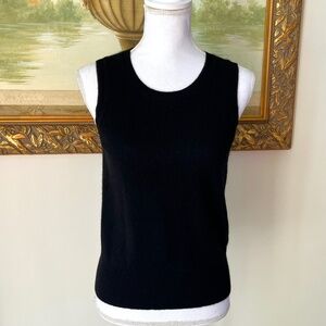 Lord & Taylor Women's 100% Cashmere Sleeveless Sweater Vest Black Sz S
